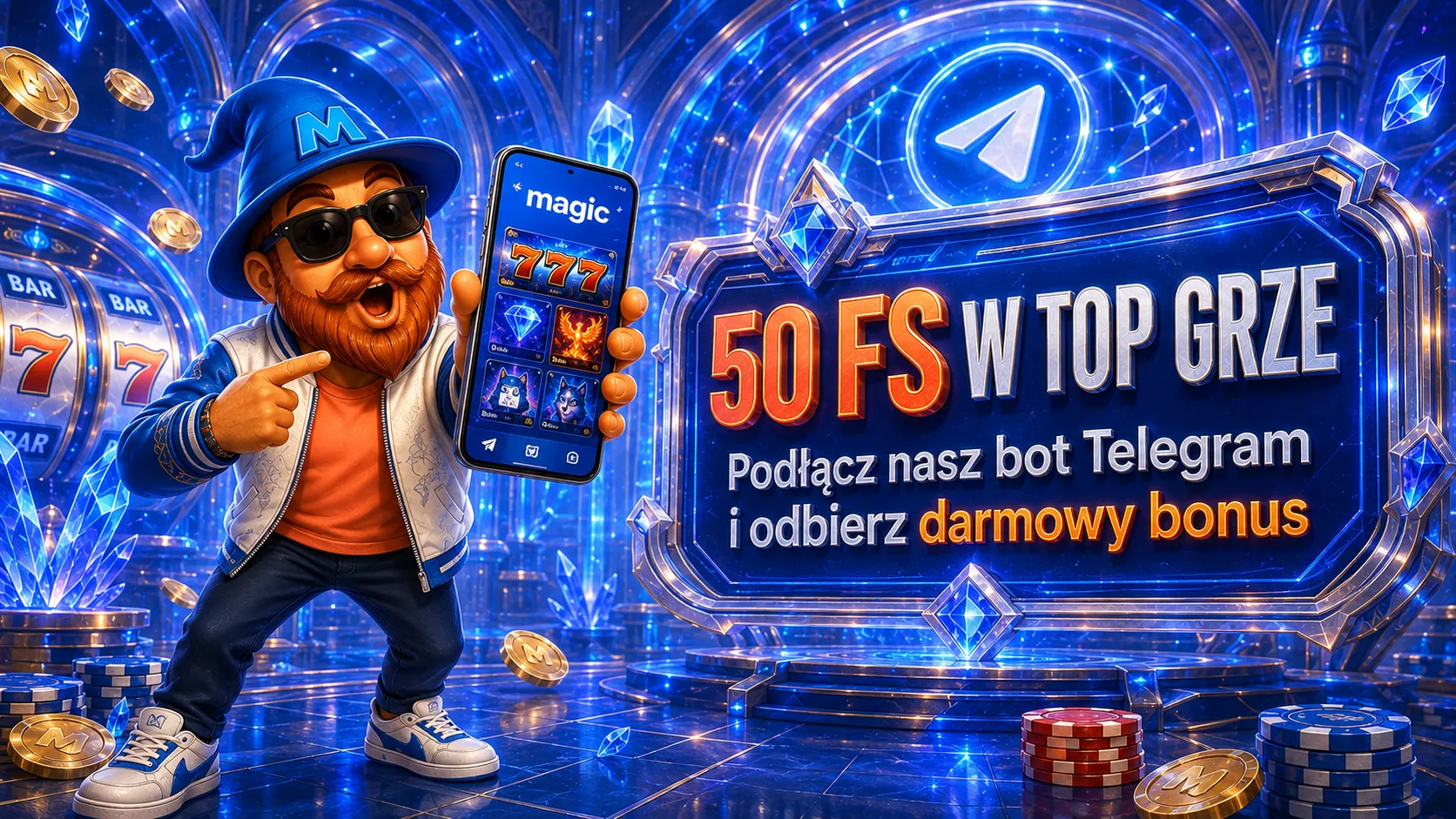Bonus Telegram w Magic365 – 50 FS w topowej grze
